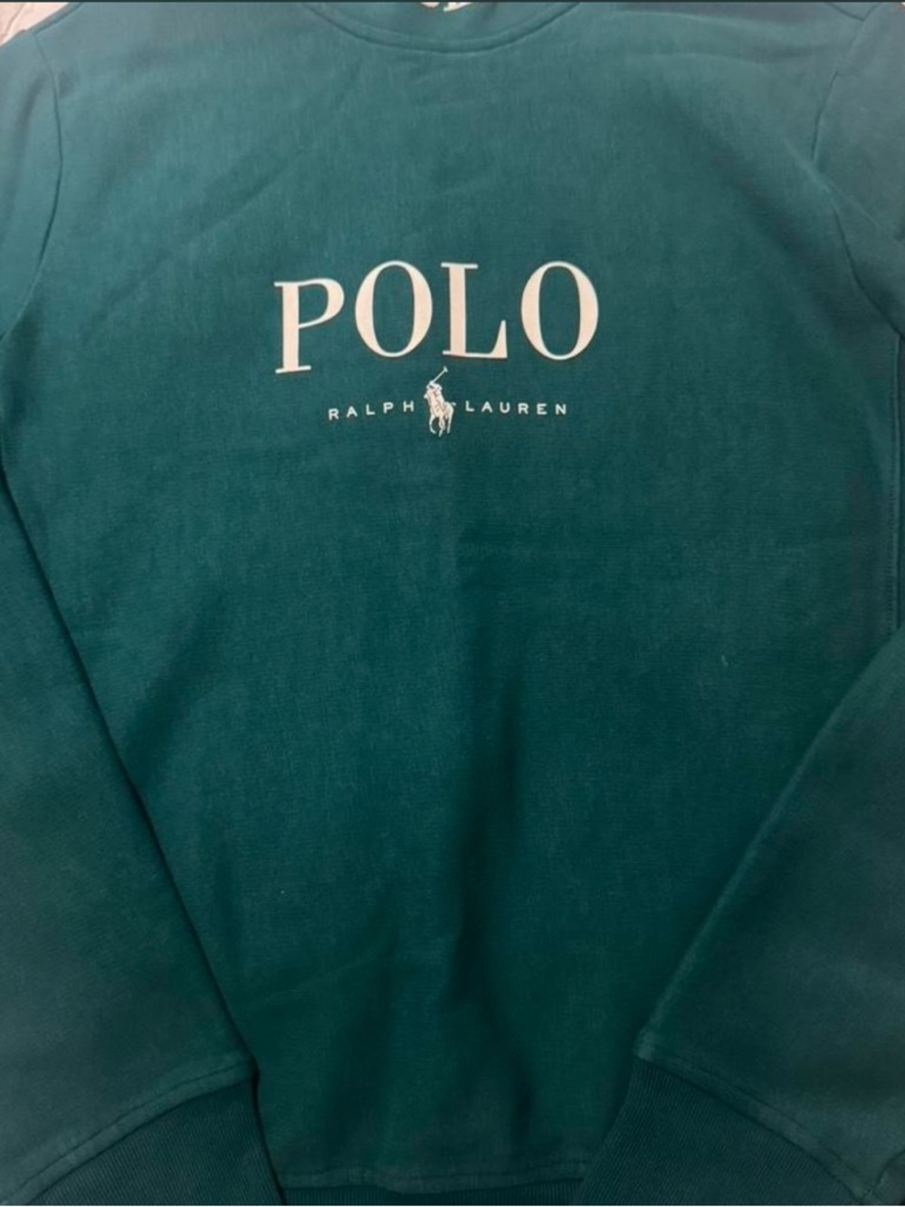 Ralph Lauren Teal Crewneck Sweatshirt with White POLO Logo